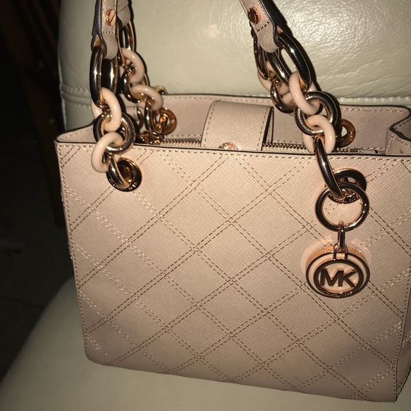 pink and rose gold michael kors bag